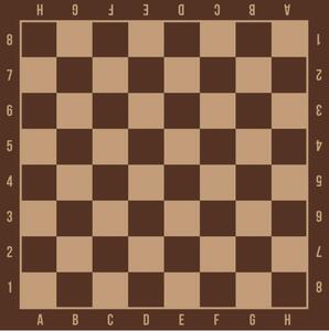 Šachy pre deti nálepka na stôl 54 x 54 cm Hnedá
