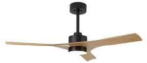 Stropný ventilátor s LED osvetlením Thai, drevený, s tichým jednosmerným Mantra Iluminación, Thai, stmievateľné, Drevo, Obývacia izba, Plast, Moderný