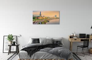 Obraz na plátne Nemecko Sunrise River 100x50 cm