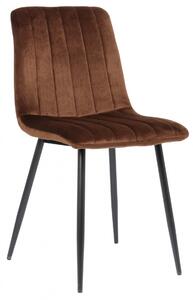 Jedálenská stolička Dijon ~ zamat, kovové nohy čierne - Hnedá