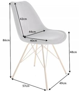 Estila Art deco moderná jedálenská stolička Scandinavia s tmavosivým zamatovým čalúnením a zlatými nohami 86cm