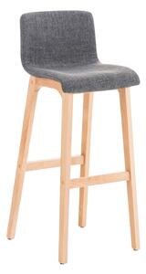 Barová stolička Hoover ~ látka, drevené nohy natur - Svetlo sivá
