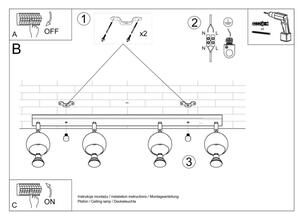 Sollux SL.0447 - Stropné bodové svietidlo OCULARE 4xGU10/10W/230V