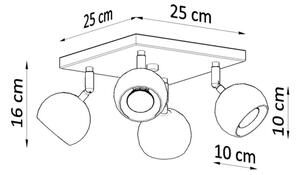 Sollux SL.0440 - Stropné bodové svietidlo OCULARE 4xGU10/10W/230V