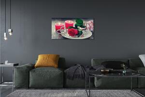 Obraz canvas Rose srdce sviečka 100x50 cm