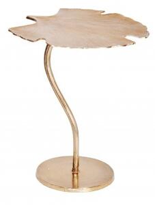 Estila Art-deco dizajnový príručný stolík Ginko v tvare listu zlatý 53cm