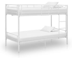 Poschodová posteľ biela kovová 90x200 cm