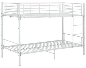 Poschodová posteľ biela kovová 90x200 cm