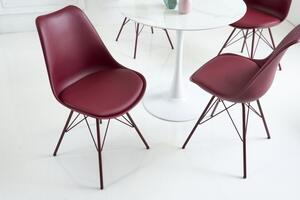 Estila Kožená jedálenská stolička Scandinavia bordová 85cm