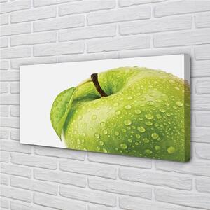 Obraz canvas Jablko zelená vodné kvapky 100x50 cm