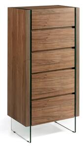 Estila Moderná luxusná vysoká komoda Vita Naturale z dreva hnedá 119cm