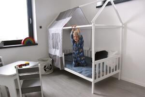 Detská domčeková posteľ biela Barva: postel