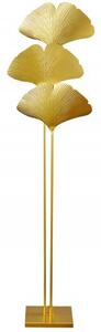 Estila Dizajnová glamour stojaca lampa Ginko zlatej farby z kovu s ozdobnými listami ginka 160cm