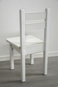 Detská biela stolička otváracia s priehradkou