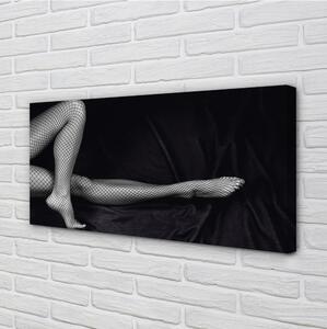 Obraz canvas Čierne a biele sieťované nohy 100x50 cm