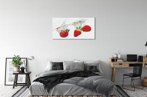 Obraz canvas Water Strawberry biele pozadie 100x50 cm