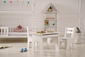 Detský biely stolík otvárací s priehradkou