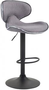 Barová stolička Las Vegas 2 ~ látka, čierna podnož - Svetlo sivá