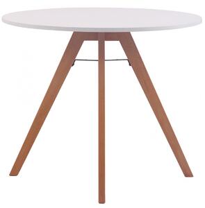 Jedálenský stôl okrúhly Viktor 90, nohy natura ~ v75 x Ø90 cm - Biela