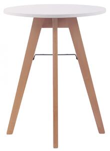 Jedálenský stôl okrúhly Viktor 60, nohy natura ~ v75 x Ø60 cm - Biela