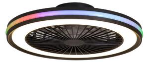 LED stropný ventilátor Gamer Big čierny DC tichý RGB – Mantra Mantra Iluminación, Gamer Big, stmievateľné, Čierna, Obývacia izba, Plast, Moderný