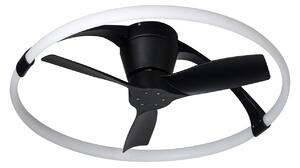 Stropný ventilátor s LED osvetlením Nepal Mini, ovládanie cez aplikáciu, Mantra Iluminación, Nepal Mini, stmievateľné, Čierna, Obývacia izba, Kov, Moderný