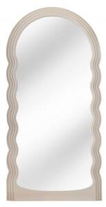 Estila Art deco moderné vysoké zrkadlo Swan s vlnitým rámom v pastelovej béžovej farbe 160cm