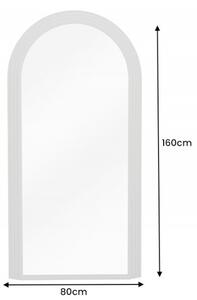 Estila Art deco dizajnové zrkadlo Swan oblúkového tvaru s béžovým kaskádovým rámom 160cm
