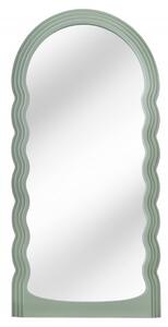 Estila Art deco moderné vysoké zrkadlo Swan s vlnitým rámom v pastelovej zelenej farbe 160cm