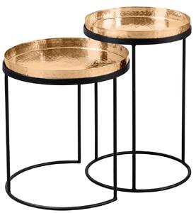 Estila Art-deco set okrúhlych príručných stolíkov Elements zlatá 53cm