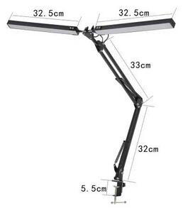 Stolná lampa Platinet Flexy 20 W, 2 ramená + klip, čierna