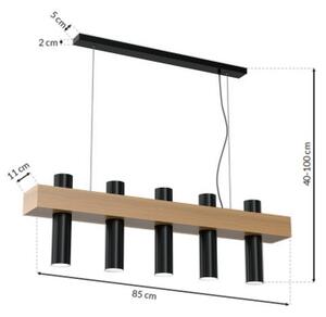 Luster na lanku WEST 5xGU10/25W/230V čierna