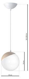 Luster na lanku SFERA WOOD 1xE14/40W/230V biela