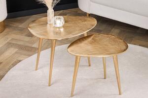 Estila Art deco set oválnych konferenčných stolíkov Elements zlatá 50cm