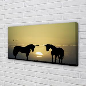 Obraz na plátne Poľné sunset jednorožce 100x50 cm