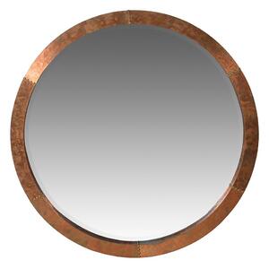 Estila Industriálne okrúhle zrkadlo Barrata s mosadzným rámom v metalickom prevedení 92cm