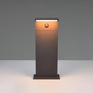Trio Lighting LED lampa s päticou Ravi, antracitová, výška 50 cm, senzor, IP54, Čierna, Hliník, Moderný, Vonkajčie stĺpové osvetlenie