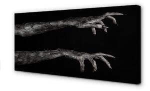 Obraz canvas Čierne pozadie špinavé ruky 100x50 cm