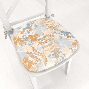 Biante Zamatový oblý podsedák Tamara TMR-043 Hnedo-modré designové rastliny - 39x37x3 cm