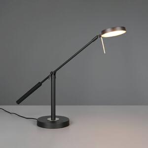 Stolová LED lampa Monza, čierna matná, výška 52 cm, kov, Čierna, Pracovňa / Kancelária, kov, Moderný, Stolová lampa