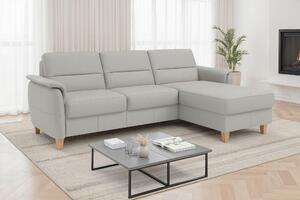 ROHOVÁ SEDAČKA, koža, svetlosivá Sit & More - Sedačky, Online Only