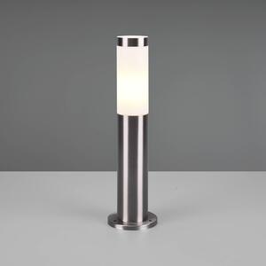 Stojaca lampa Trioto, farba niklu, výška 45 cm, nerezová oceľ, Hliník / sivá / zinok, Nehrdzavejúca oceľ, Moderný, Vonkajčie stĺpové osvetlenie