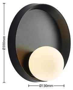 Lucande Andelina nástenné svietidlo okrúhle čierna