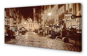 Obraz na plátne Gdańsk Staré Mesto Nočné 100x50 cm