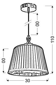 Luster na lanku AMORE 1xE27/60W/230V čierna