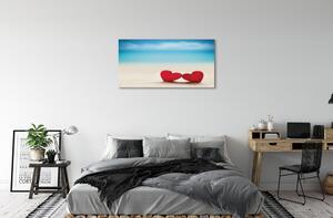 Obraz canvas Srdce červené piesočné more 100x50 cm
