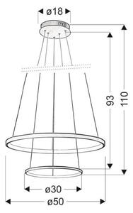 LED Luster na lanku LUNE LED/40W/230V