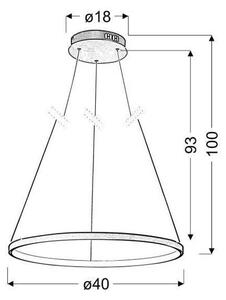 LED Luster na lanku LUNE LED/25W/230V