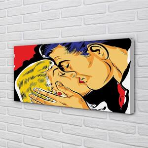 Obraz canvas ľudia pobozkať 100x50 cm