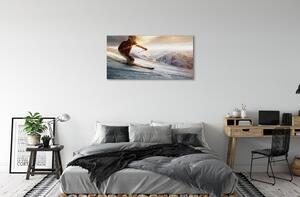 Obraz canvas lyžiarske palice muž 100x50 cm